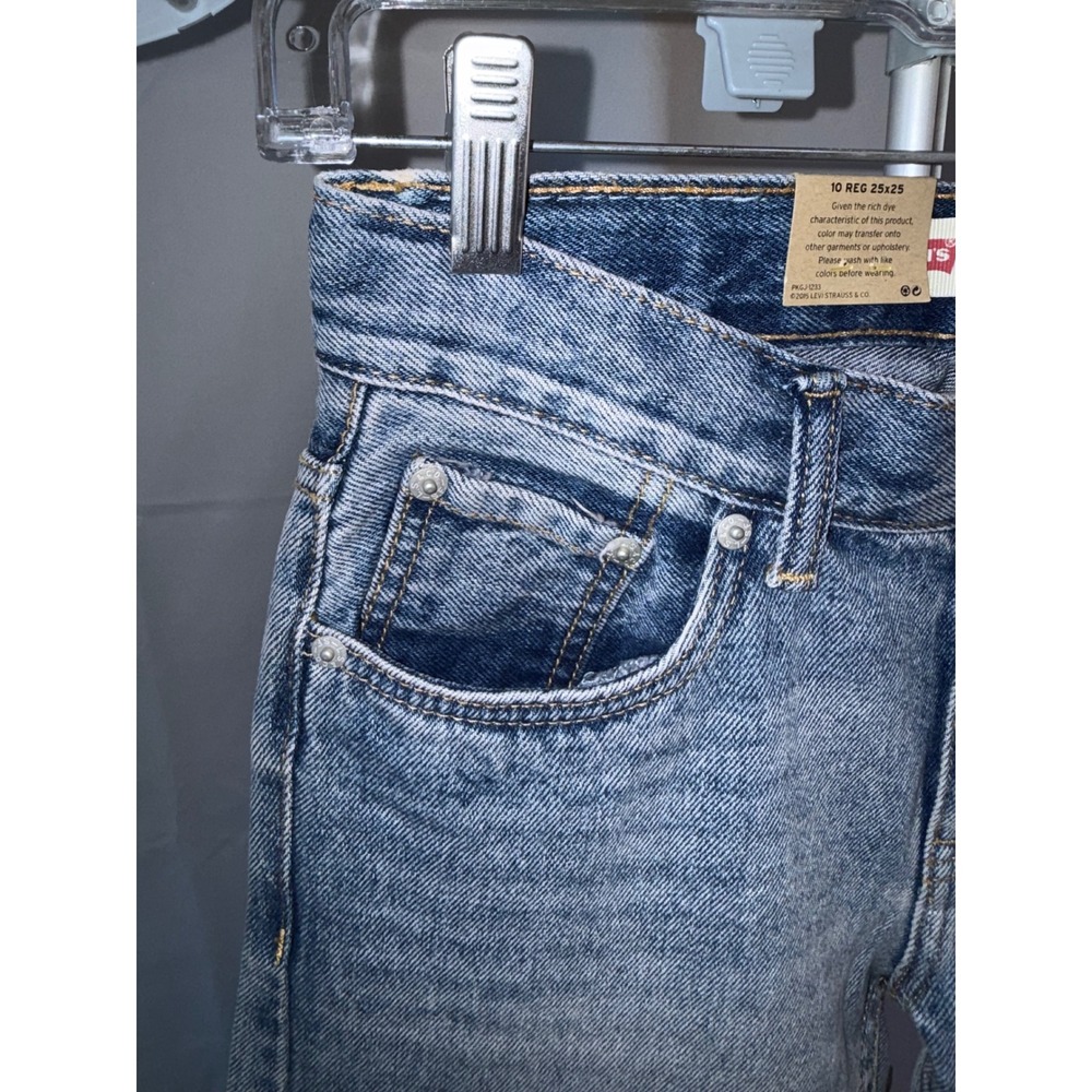 Levis 505 Regular Straight Leg Jeans Light Wash Denim Size 10 Reg 25x25 NWT - Picture 8 of 9